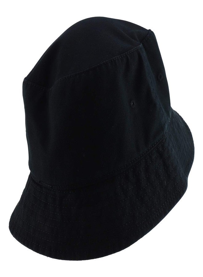 Armycrew Oversized Big Size Men's Cotton Bucket Hat - Black - 2XL-3XL - Image 4
